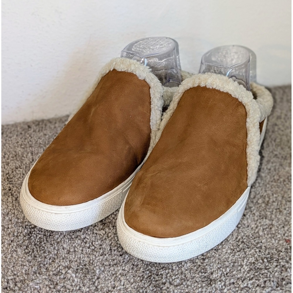 Caslon Mules Slides Faux Fur Lined Leather Comfort‎ Loafers Shoes Brown Size 10M